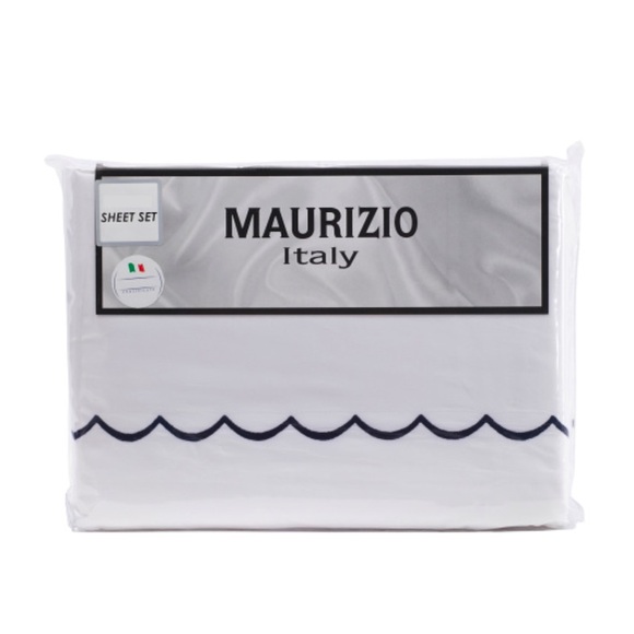 MAURIZIO ITALY Made In Italy Scallop Edge Cotton Sheet Set - Picture 1 of 1